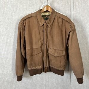 Vintage 90's Global Identity G-III Brown Leather Bomber Jacket Size M Men's Coat